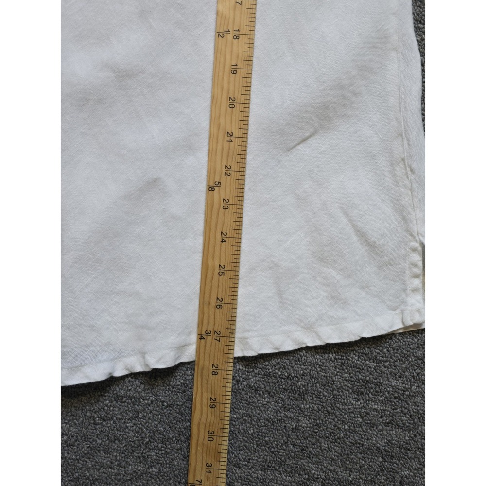 Match Point 100% Linen V-neck White Tank Top Size LARGE Summer/vacation - Picture 5 of 7